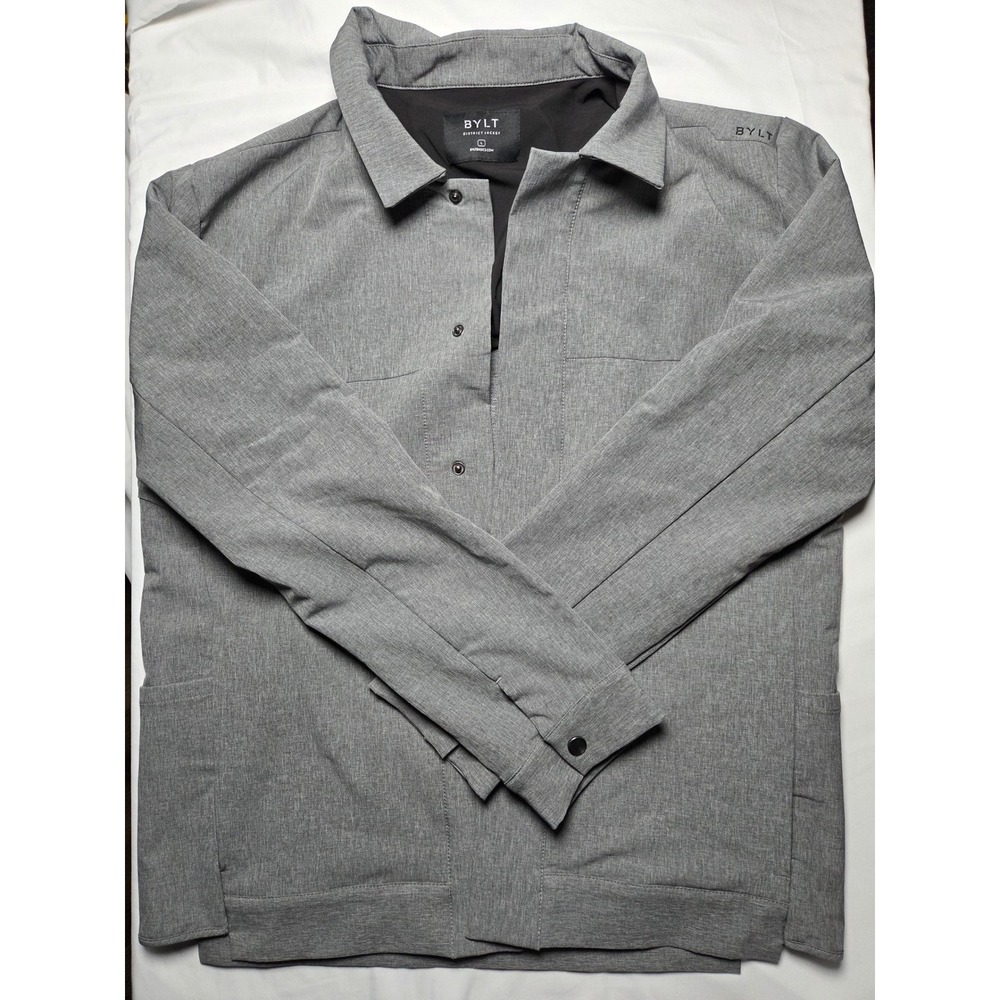 BYLT Premium Basics District Jacket Mens Large Grey Stretch Tech Lightweight